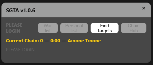 Main panel — logged out state